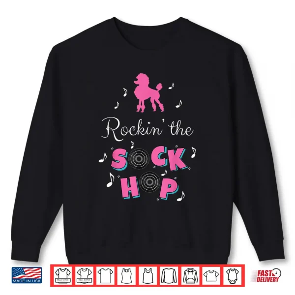 Sweatshirt Sock Hop Costume Shirt Girls Women Pink Poodle