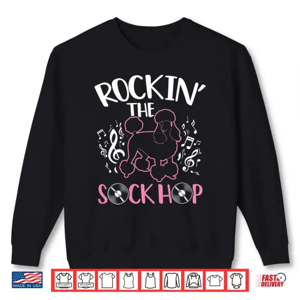 Sweatshirt Sock Hop Costume Shirt Girls Women Pink Poodle Shirt