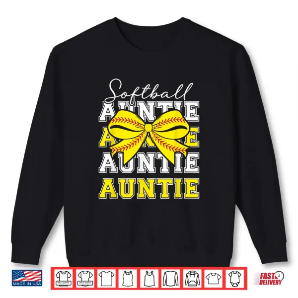 Sweatshirt Softball Auntie Coquette Softball Aunt Softball Player Aunt Shirt