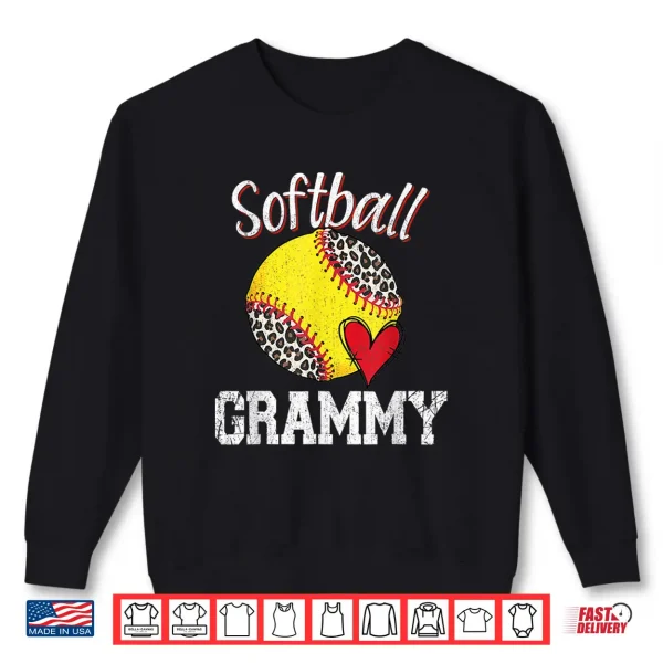Sweatshirt Softball Grammy Leopard Tee Ball Funny Mothers Day Shirt