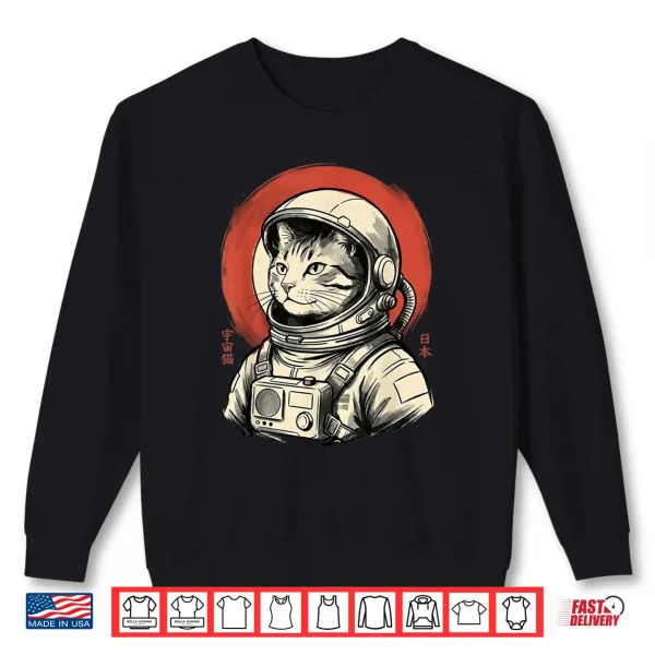 Sweatshirt Space Cat Japanese Art Astronaut Kawaii Anime Space Cat Shirt