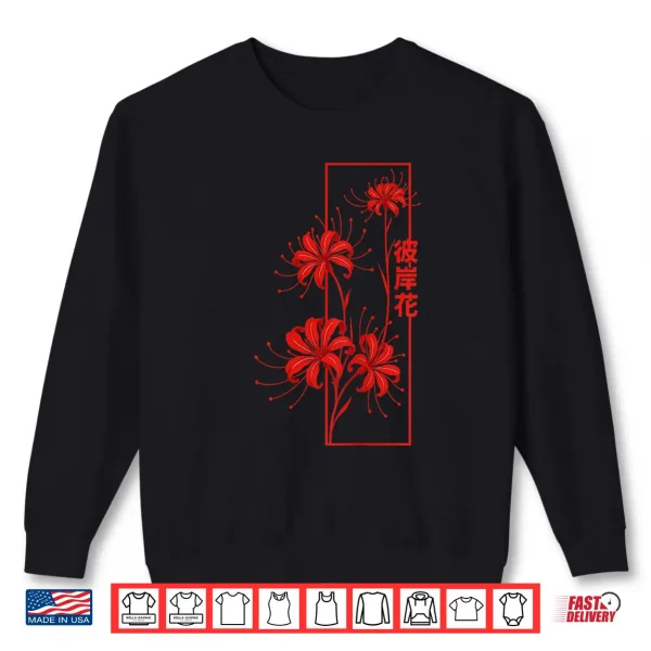 Sweatshirt Spider Lily Flower Anime Aesthetic Japanese Culture Manga Shirt