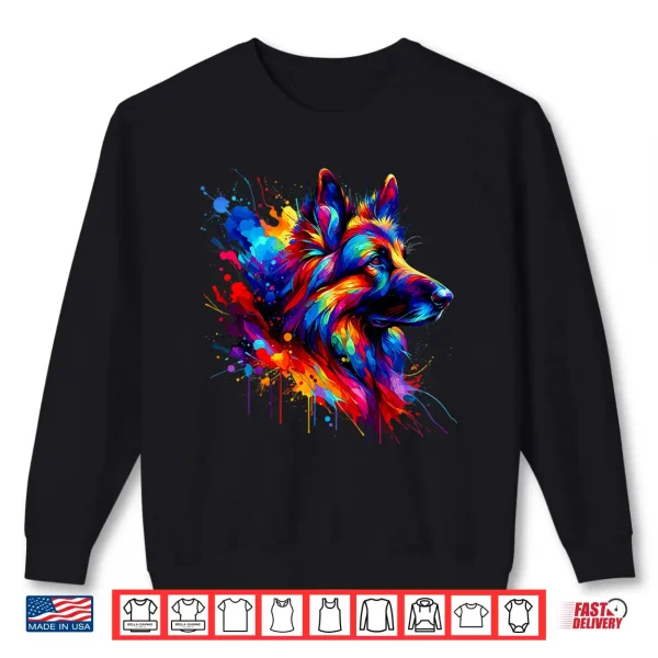 Sweatshirt Splash Art German Shepherd GSD Shirt