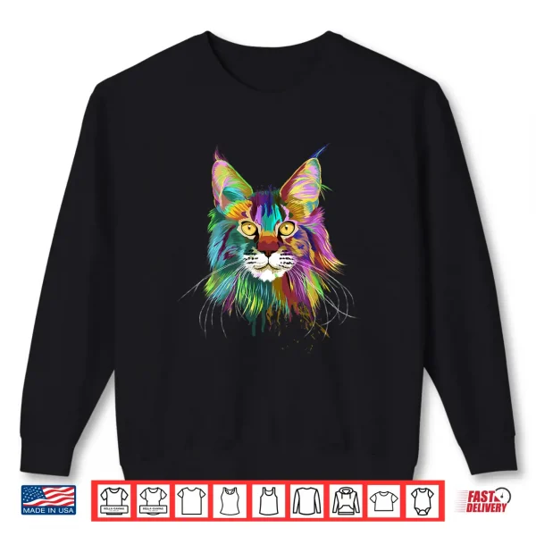 Sweatshirt Splash Maine Coon Cat Professional Graphic Shirt
