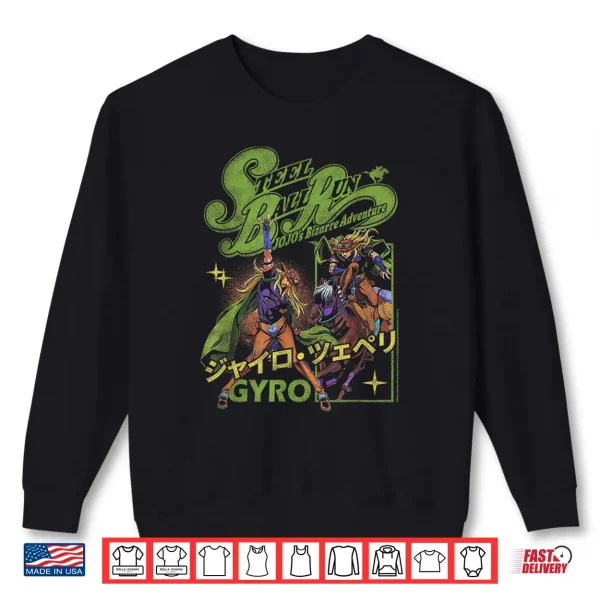 Sweatshirt Steel Ball Run Gyro Distressed Kanji Collage Anime Shirt