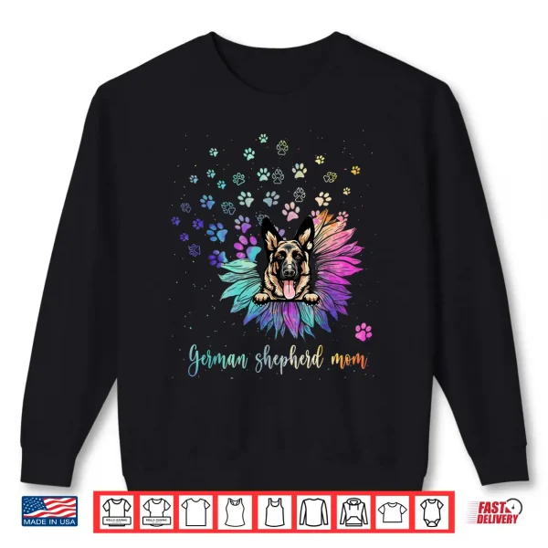 Sweatshirt Sunflower German Shepherd Mom Tie Dye Dog Lover Shirt