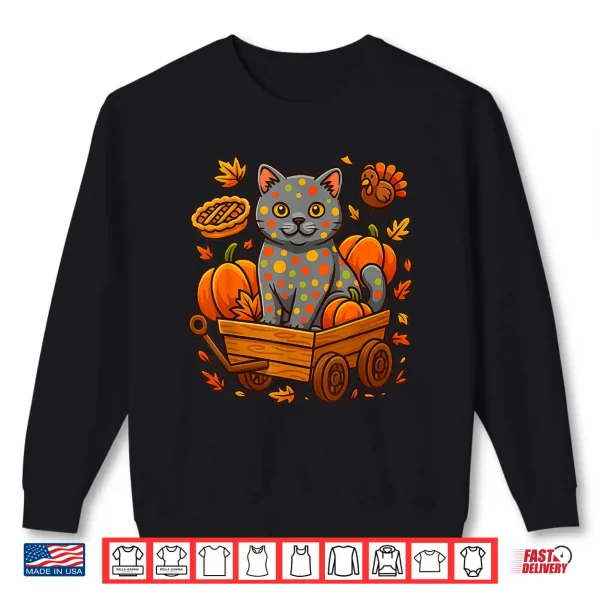Sweatshirt Thankful British Shorthair Cat Kitten Thanksgiving Pumpkin P Shirt