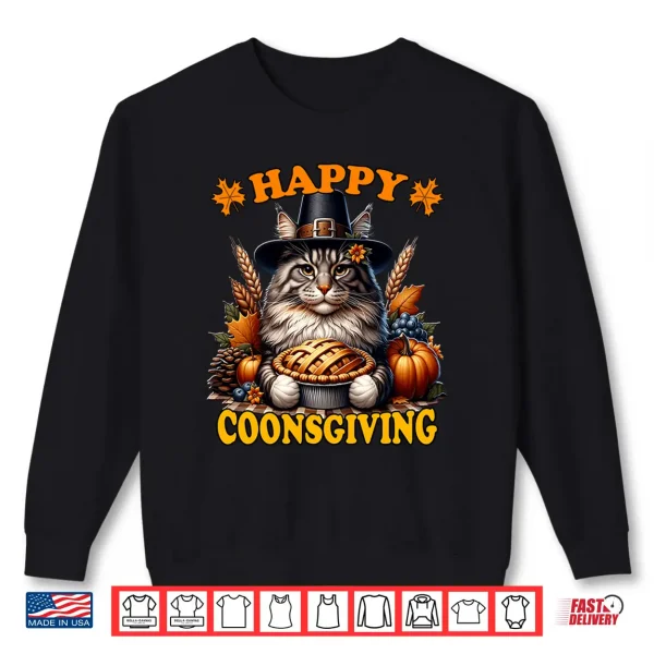 Sweatshirt Thanksgiving Maine Coon Cat Shirt
