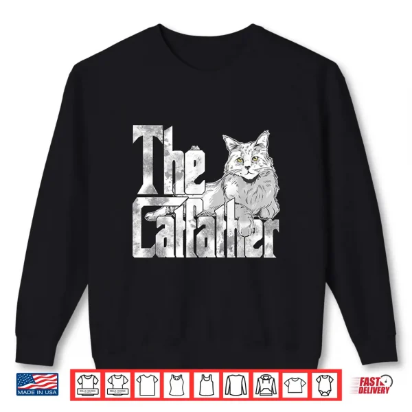 Sweatshirt The Catfather Maine Coon Cat Father Mafia Whiskers Daddy Shirt