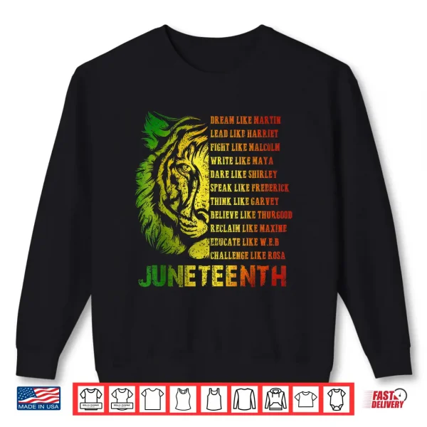 Sweatshirt Tiger Juneteenth 1865 Black Freedom African June 19th Mens Shirt