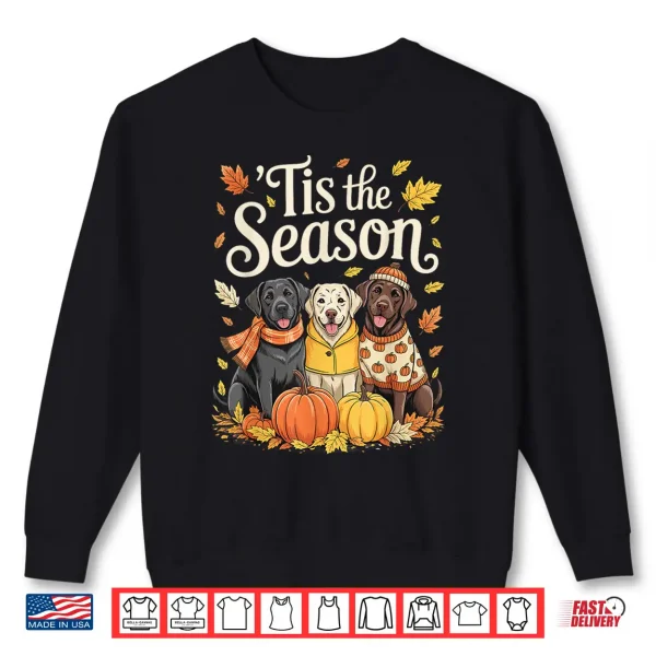 Sweatshirt Tis The Season Labrador Retriever Fall Autumn Pumpkin Dog Shirt