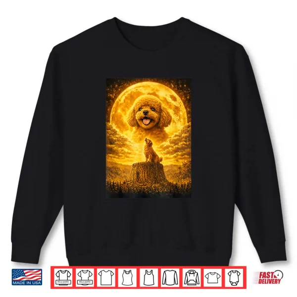 Sweatshirt Toy Poodle Howling to The Moon Vintage Funny Dog Graphic Shirt