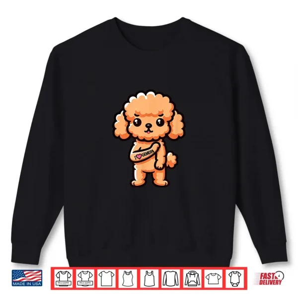 Sweatshirt Toy Poodle I Love Grandpa Funny Dog Tattoo Men Women Kids Shirt