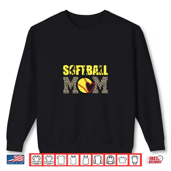 Sweatshirt Travel Softball Mom Must Haves Leopard Womens Softball Mama Shirt