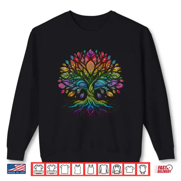 Sweatshirt Tree Life Rainbow LGBTQ Cool Gay Pride Flag Ally Kids Men Shirt