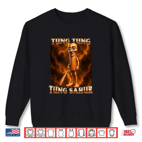 Sweatshirt Tung Tung Tung Sahur Brainrot Retro Bootleg Concert Shirt