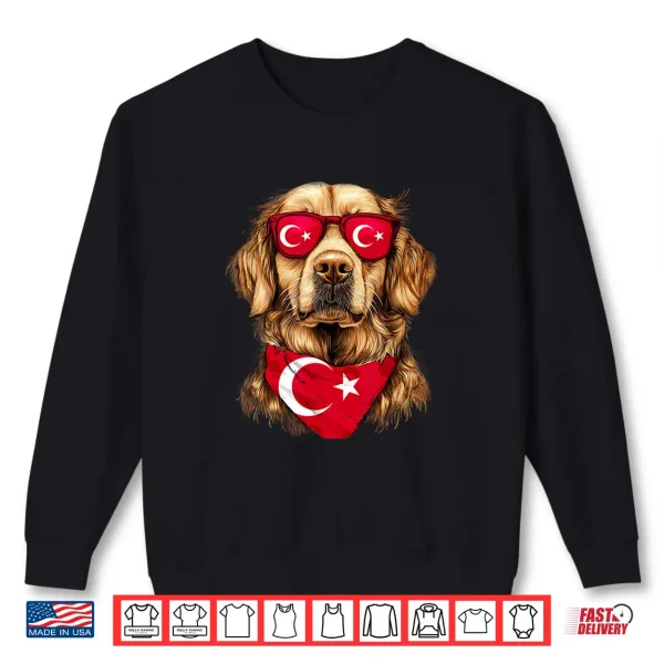 Sweatshirt Turkish Flag Golden Retriever Dog Heritage Turkey Shirt