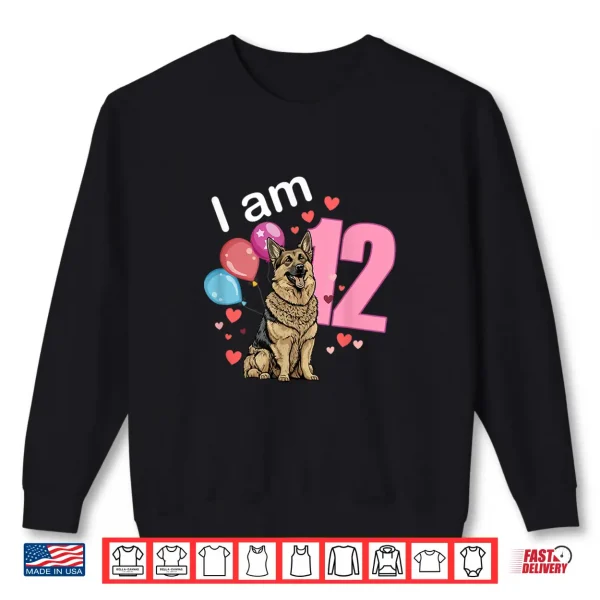 Sweatshirt Twelfth Birthday German Shepherd Owner Twelve Years Old Shirt
