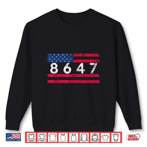 Sweatshirt US Flag 8647 86 47 Vintage American Flag Shirt