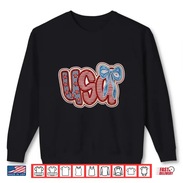 Sweatshirt USA 4th of July Coquette Bow Shirt