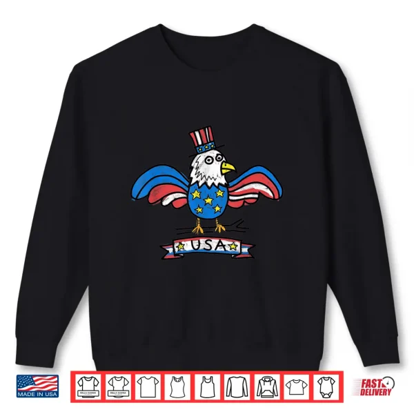 Sweatshirt USA Eagle Retro Hand Drawn for Men Women Teens Shirt