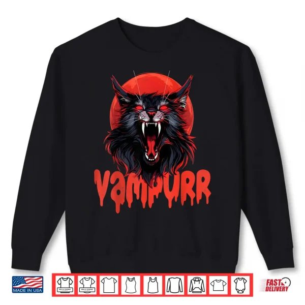 Sweatshirt Vampurr Coon Spooky Vampire Halloween Maine Coon Cat Shirt