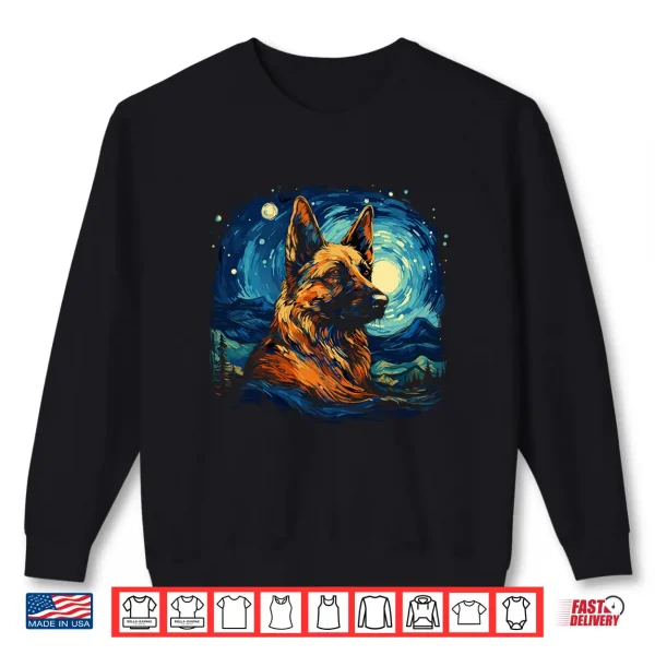 Sweatshirt Van Gogh Dog German Shepherd Shirt