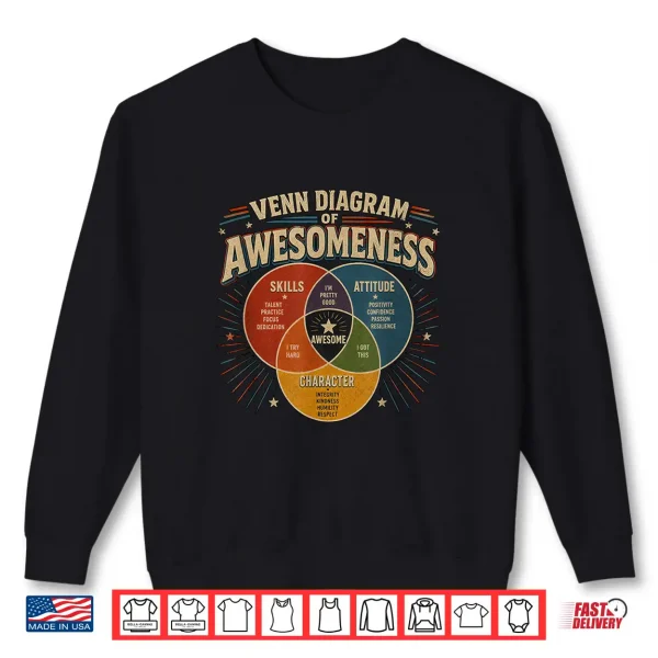 Sweatshirt Venn Diagram of Awesomeness Shirt