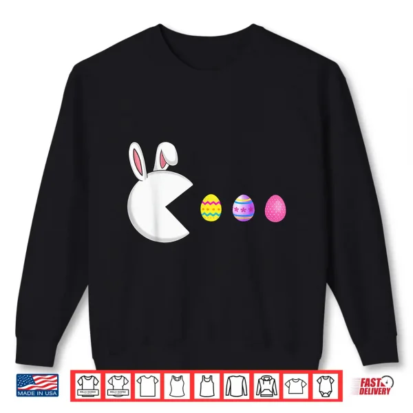 Sweatshirt Video Game Bunny Eggs Easter Gamer Kids Boys Men Gaming Shirt
