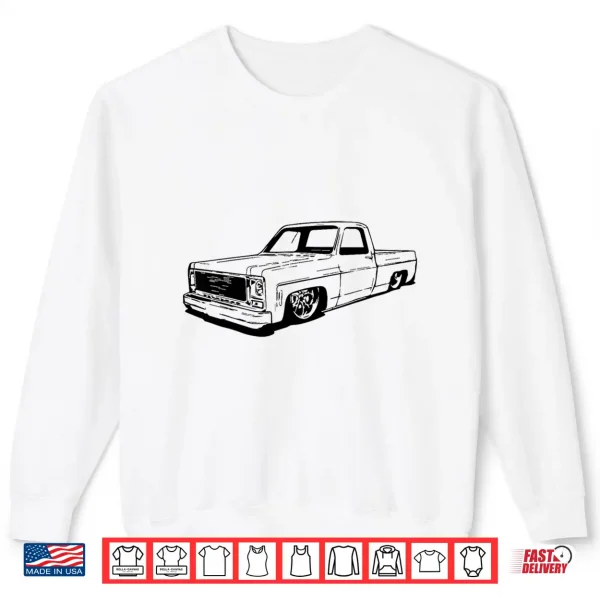 Sweatshirt Vintage 73 87 Mini C10 Truck Slammed Graphic Dad Gag Father Shirt