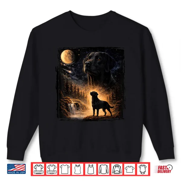 Sweatshirt Vintage 90s Black Labrador Retriever Howling at The Moon Shirt
