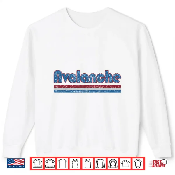 Sweatshirt Vintage Avalanche Name Distressed Three Stripes Weathered Shirt