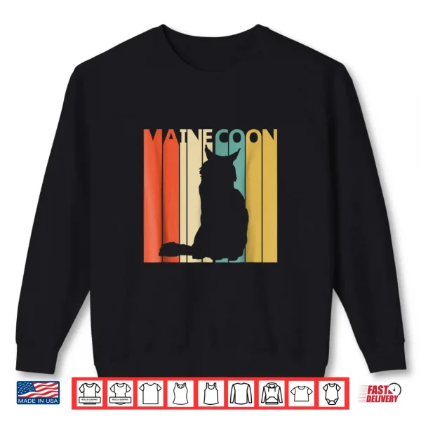 Sweatshirt Vintage Maine Coon Cat Shirt Cat Owner Tshirt Gift