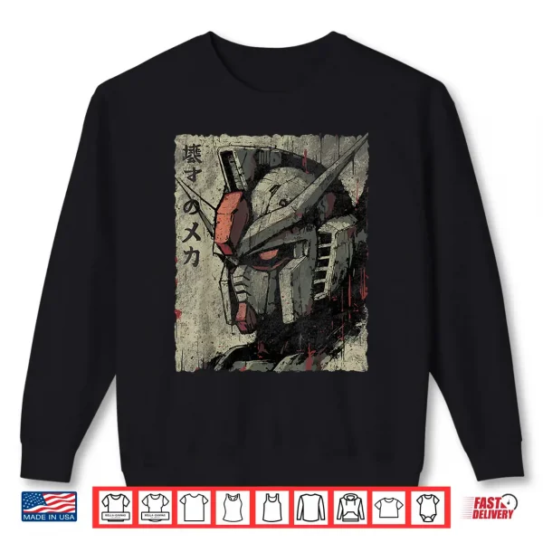 Sweatshirt Vintage Mecha Robot Japanese Anime Style Retro Shirt