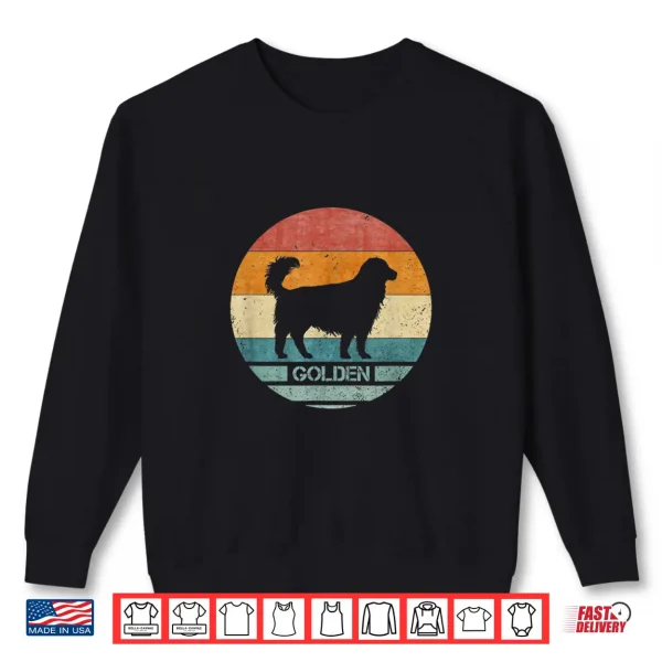 Sweatshirt Vintage Retro Golden Retriever Dog Silhouette Funny Pet Love Shirt