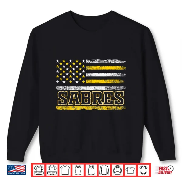 Sweatshirt Vintage Sabres US Flag Retro Gifts for Men Women Kids Shirt