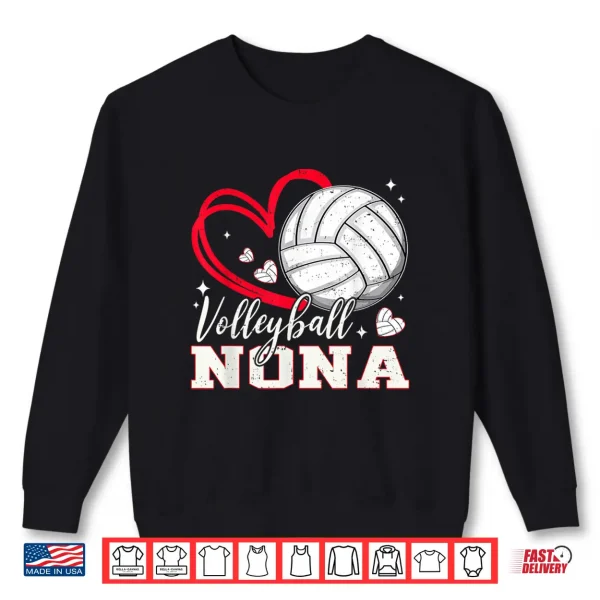 Sweatshirt Volleyball Nona Family Matching Cute Volleyball Heart Shirt