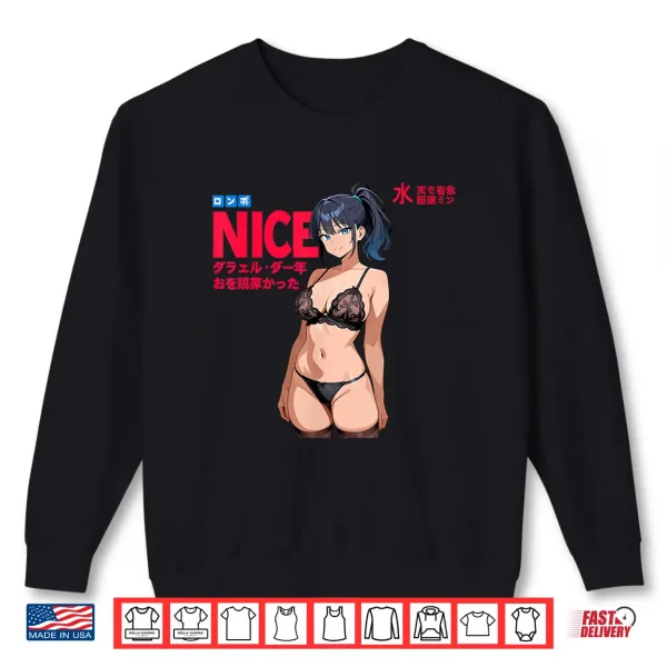 Sweatshirt Waifu Sexy Anime Girl Bikini Beach Girl Manga Japanese Style Shirt