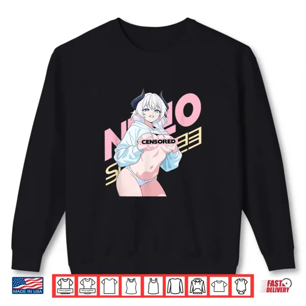 Sweatshirt Waifu Sexy Anime Girl Horns Japanese Retro Art Shirt