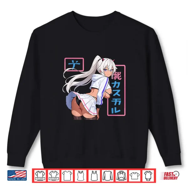 Sweatshirt Waifu Sexy Anime Girl Horns Mini Skirt Japanese Manga Style Shirt