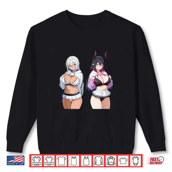Sweatshirt Waifu Sexy Anime Girl Horns Mini Skirt Japanese Retro Art Shirt