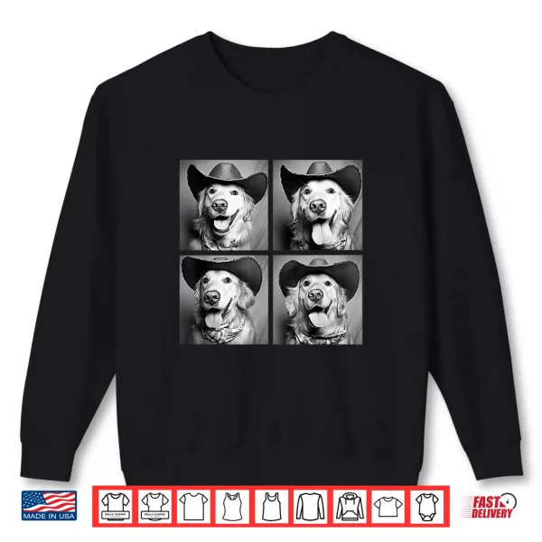 Sweatshirt Western Golden Retriever Funny Cowboy Dogs Cute Pet Owner Shirt