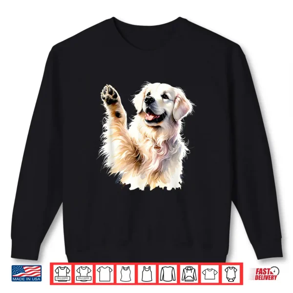 Sweatshirt White English Cream Golden Retriever Funny Pooch Paw Canine Shirt