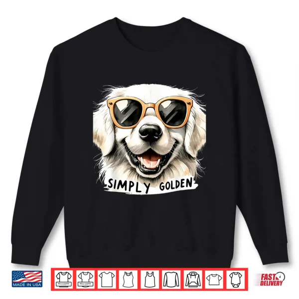Sweatshirt White English Cream Golden Retriever Glasses Simply Golden Shirt
