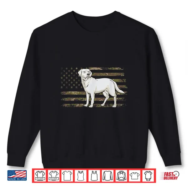 Sweatshirt White Lab American Flag White Labrador Retriever Shirt