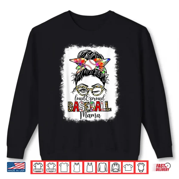 Sweatshirt Women Tee Teeball Mom Leopard Funny Ball Mom Mothers Day Shirt