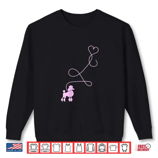 Sweatshirt Womens 1950s Sock Hop Costume 50s Theme Dog Pink Poodle Heart Top Shirt