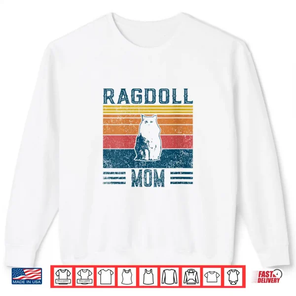 Sweatshirt Womens Best Cat Mom Women Vintage Ragdoll Cat Shirt