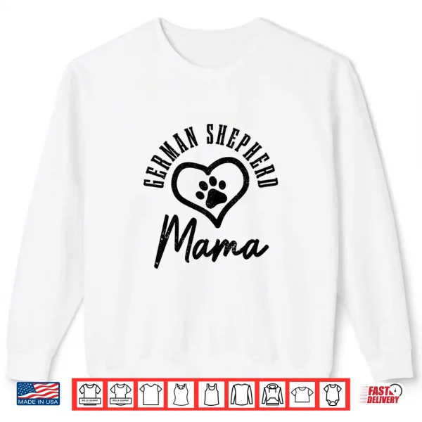 Sweatshirt Womens German Shepherd Mama Heart Dog Paw German Shepherd Mom Shirt