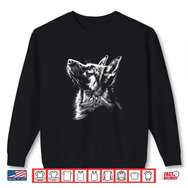Sweatshirt Womens German Shepherd Silhouette Graphic German Shepherd Dog Lover Shirt